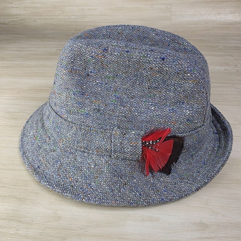 Shandon‎ Headwear Donegal Ireland Tweed Fedora Wool Hat Weaver Gray Size 7